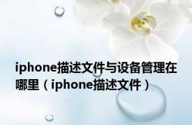 iphone描述文件与设备管理在哪里（iphone描述文件）