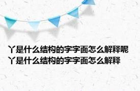 丫是什么结构的字字面怎么解释呢 丫是什么结构的字字面怎么解释