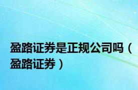 盈路证券是正规公司吗（盈路证券）