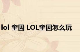 lol 奎因 LOL奎因怎么玩