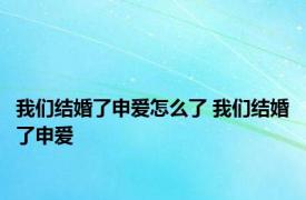 我们结婚了申爱怎么了 我们结婚了申爱 