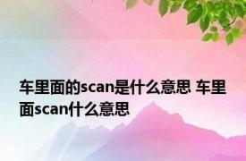 车里面的scan是什么意思 车里面scan什么意思