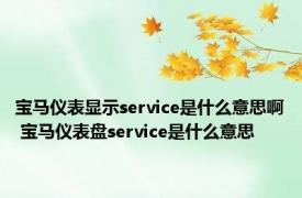 宝马仪表显示service是什么意思啊 宝马仪表盘service是什么意思