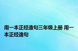 用一本正经造句三年级上册 用一本正经造句