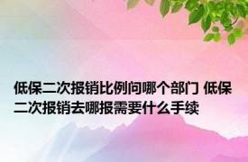 低保二次报销比例问哪个部门 低保二次报销去哪报需要什么手续