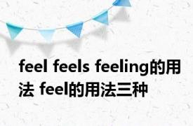 feel feels feeling的用法 feel的用法三种