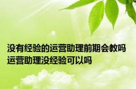 没有经验的运营助理前期会教吗 运营助理没经验可以吗