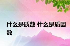 什么是质数 什么是质因数