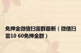 免押金微信扫雷群最新（微信扫雷10 60免押金群）