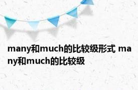 many和much的比较级形式 many和much的比较级