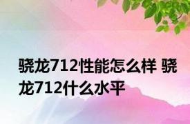 骁龙712性能怎么样 骁龙712什么水平