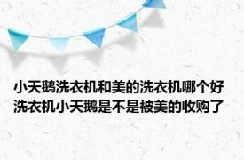 小天鹅洗衣机和美的洗衣机哪个好 洗衣机小天鹅是不是被美的收购了