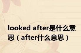 looked after是什么意思（after什么意思）