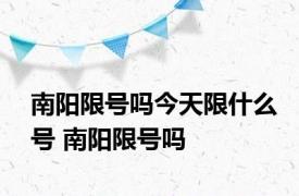 南阳限号吗今天限什么号 南阳限号吗