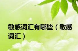 敏感词汇有哪些（敏感词汇）