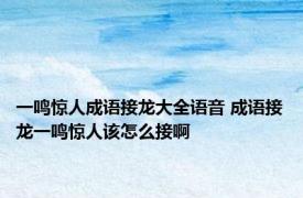 一鸣惊人成语接龙大全语音 成语接龙一鸣惊人该怎么接啊