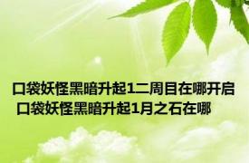 口袋妖怪黑暗升起1二周目在哪开启 口袋妖怪黑暗升起1月之石在哪