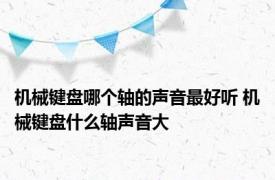 机械键盘哪个轴的声音最好听 机械键盘什么轴声音大