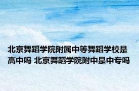 北京舞蹈学院附属中等舞蹈学校是高中吗 北京舞蹈学院附中是中专吗