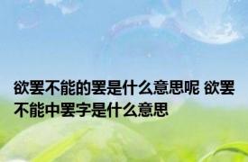 欲罢不能的罢是什么意思呢 欲罢不能中罢字是什么意思