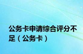 公务卡申请综合评分不足（公务卡）