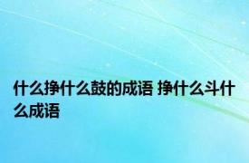 什么挣什么鼓的成语 挣什么斗什么成语