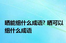 晒能组什么成语? 晒可以组什么成语