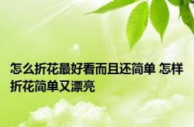 怎么折花最好看而且还简单 怎样折花简单又漂亮