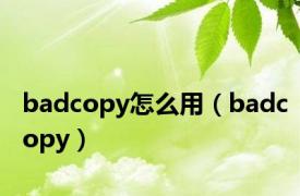 badcopy怎么用（badcopy）