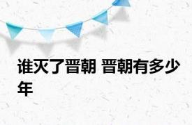 谁灭了晋朝 晋朝有多少年