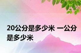 20公分是多少米 一公分是多少米