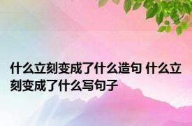 什么立刻变成了什么造句 什么立刻变成了什么写句子