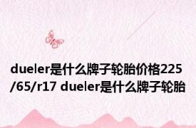 dueler是什么牌子轮胎价格225/65/r17 dueler是什么牌子轮胎