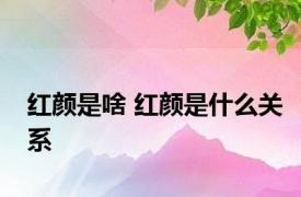 红颜是啥 红颜是什么关系