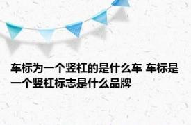 车标为一个竖杠的是什么车 车标是一个竖杠标志是什么品牌