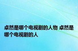 卓然是哪个电视剧的人物 卓然是哪个电视剧的人