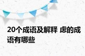 20个成语及解释 虑的成语有哪些