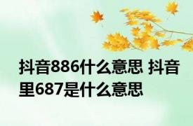 抖音886什么意思 抖音里687是什么意思