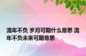 流年不负 岁月可期什么意思 流年不负未来可期意思