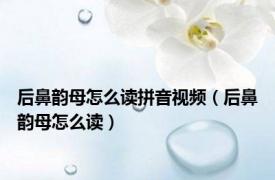 后鼻韵母怎么读拼音视频（后鼻韵母怎么读）