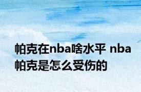 帕克在nba啥水平 nba帕克是怎么受伤的