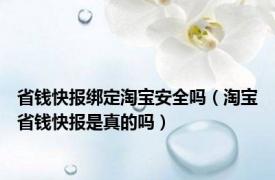 省钱快报绑定淘宝安全吗（淘宝省钱快报是真的吗）