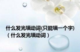 什么发光填动词(只能填一个字)（什么发光填动词）