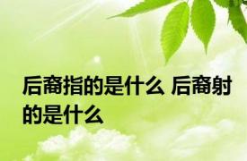 后裔指的是什么 后裔射的是什么