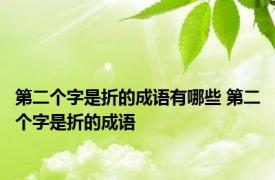 第二个字是折的成语有哪些 第二个字是折的成语