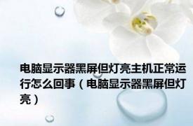 电脑显示器黑屏但灯亮主机正常运行怎么回事（电脑显示器黑屏但灯亮）