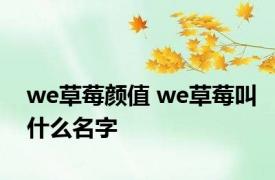 we草莓颜值 we草莓叫什么名字