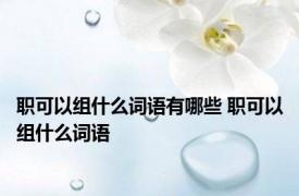 职可以组什么词语有哪些 职可以组什么词语