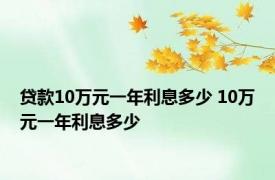 贷款10万元一年利息多少 10万元一年利息多少