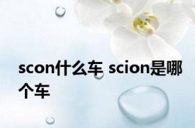 scon什么车 scion是哪个车